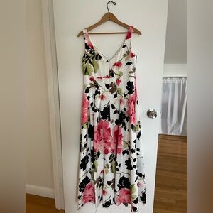 Ralph Lauren Pink Floral Full Length Dress
